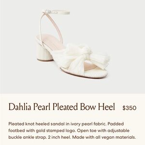 Dahlia Pearl Pleated Bow Heel